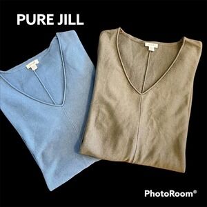 Pure Jill LOT OF 02 Women's Cotton Silk Tunic Sweaters Sz Small